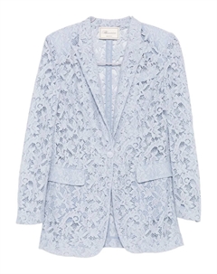 Кружевной однобортный блейзер, синий Blumarine