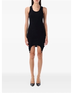 Мини-платье с подвязками в рубчик, черный Jean paul gaultier