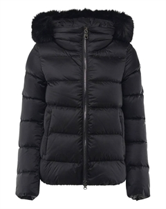 Пуховик с капюшоном и искусственным мехом, черный Colmar