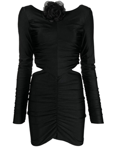 Платье мини с цветочной аппликацией, черный Giuseppe di morabito