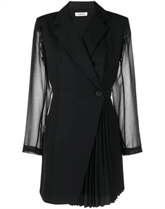 Плиссированное платье мини с запахом, черный Sandro