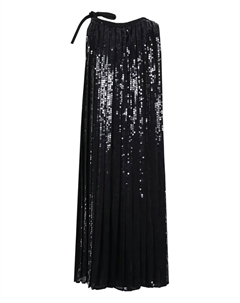 Плиссированное платье, украшенное пайетками, черный Prada