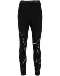 Леггинсы с вырезами и логотипом, черный Yohji yamamoto