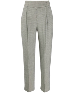 Брюки в ломаную клетку с завышенной талией, черный Msgm