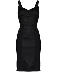 Жаккардовое платье миди с цветочным узором, черный Dolce&gabbana