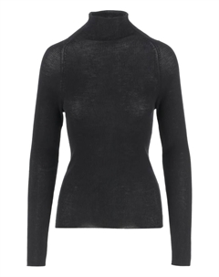 Свитер в рубчик с высоким воротником, черный Aspesi