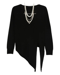 Асимметричный шерстяной свитер, черный Liu jo