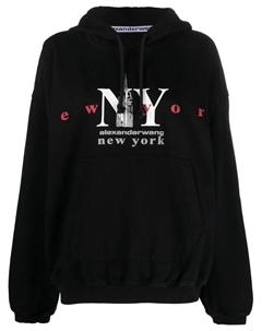 Худи с логотипом, черный Alexander wang