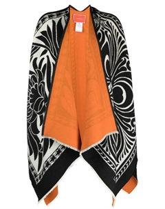 Двустороннее пончо из смесовой шерсти, черный La doublej