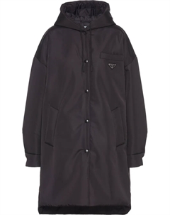 Плащ Light Re-Nylon с логотипом, черный Prada