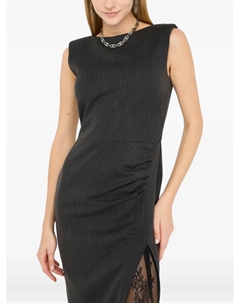 Платье в тонкую полоску с кружевом, черный Liu jo