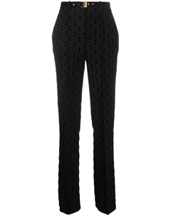 Прямые брюки с монограммой, черный Elisabetta franchi