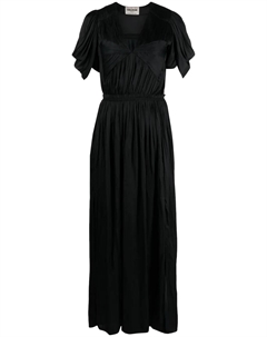 Платье макси со сборками и бантом, черный Zadig&voltaire
