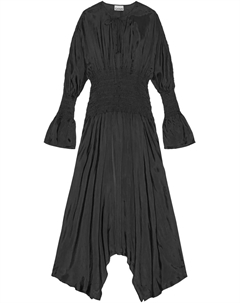 Платье со сборками, черный Ganni