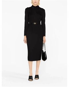 Платье миди с поясом, черный Prada