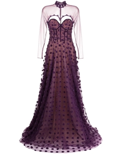 Платье из тюля в горох, фиолетовый Saiid kobeisy