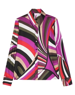 Шелковая рубашка с принтом Iride, фиолетовый Pucci