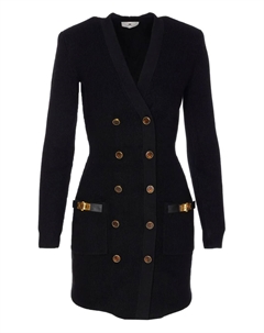 Платье мини в рубчик, черный Elisabetta franchi