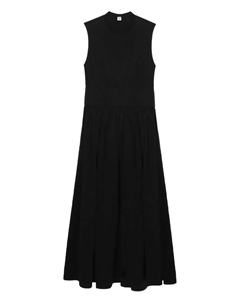 Плиссированное платье макси без рукавов TOTEME, черный Toteme