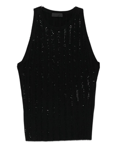 Украшенный ребристый топ, черный Liu jo