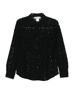 Кружевная рубашка с длинными рукавами, черный Dkny