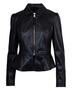 Куртка на молнии с баской, черный Liu jo