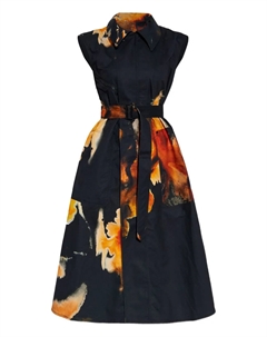 Платье с поясом и принтом, черный Y-3