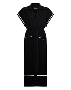 Платье миди с поясом и логотипом, черный Liu jo