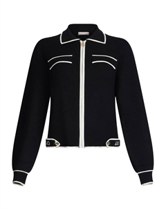 Кардиган на молнии с воротником, черный Liu jo