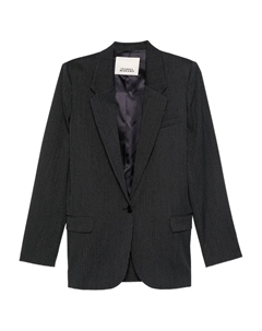 Однобортный пиджак в тонкую полоску, синий Isabel marant