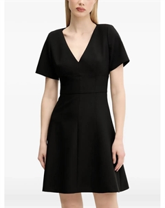Платье мини с короткими рукавами и V-образным вырезом, черный Hugo