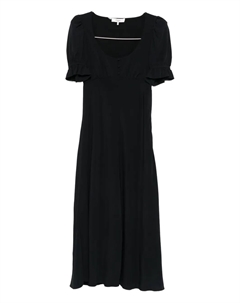 Платье миди с рукавами-фонариками и застежкой на пуговицы спереди, черный Chloe