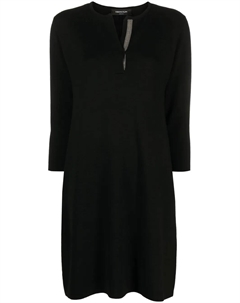 Шерстяное платье мини с разрезом, черный Fabiana filippi