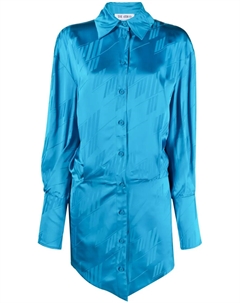 Платье мини Sylvie с баской, синий The attico