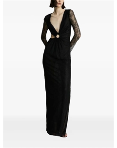 Вечернее платье макси с кружевом, черный Celeste