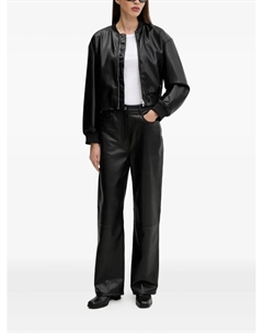 Куртка на молнии с манжетами в рубчик, черный Hugo