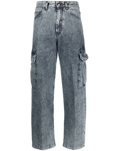 Джинсы карго Lively-101 с завышенной талией, синий Moorer