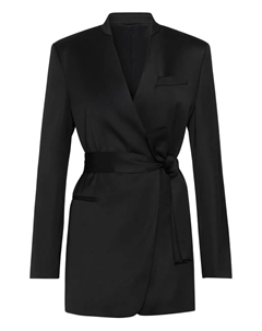 Блейзер с запахом и поясом, черный Brunello cucinelli