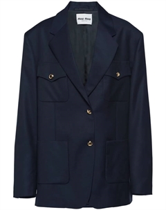 Однобортный блейзер, синий Miu miu