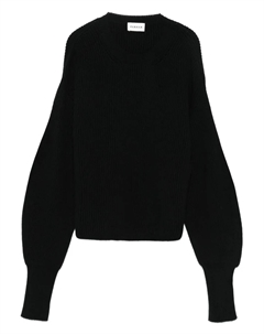 Свитер в рубчик с объемными рукавами, черный Parosh