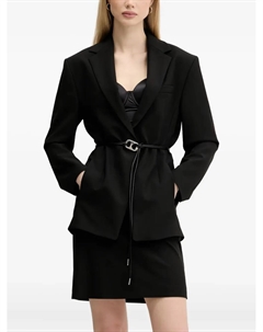 Блейзер с объемными плечами и поясом, черный Hugo