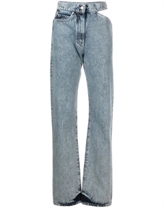 Прямые джинсы с вырезами, синий Msgm