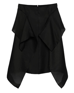 Шелковая юбка Nina с оборками, черный Khaite