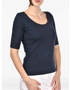 Хлопковая футболка с круглым вырезом, синий Gran sasso