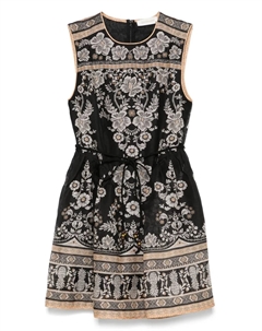 Платье мини Balance с баской, черный Zimmermann