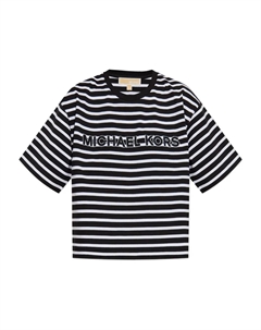 Полосатая футболка с нашивкой-логотипом, черный Michael michael kors