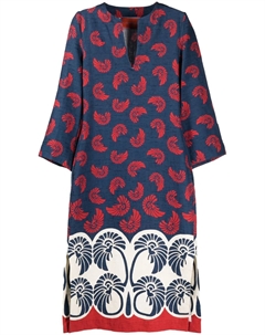 Платье миди с монограммой, синий La doublej