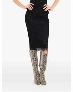 Юбка миди с кружевом, черный Liu jo