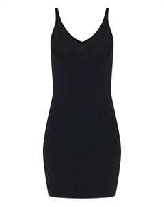 Мини-платье с V-образным вырезом в рубчик, черный Isabel marant