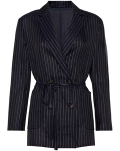 Блейзер в тонкую полоску, синий Brunello cucinelli